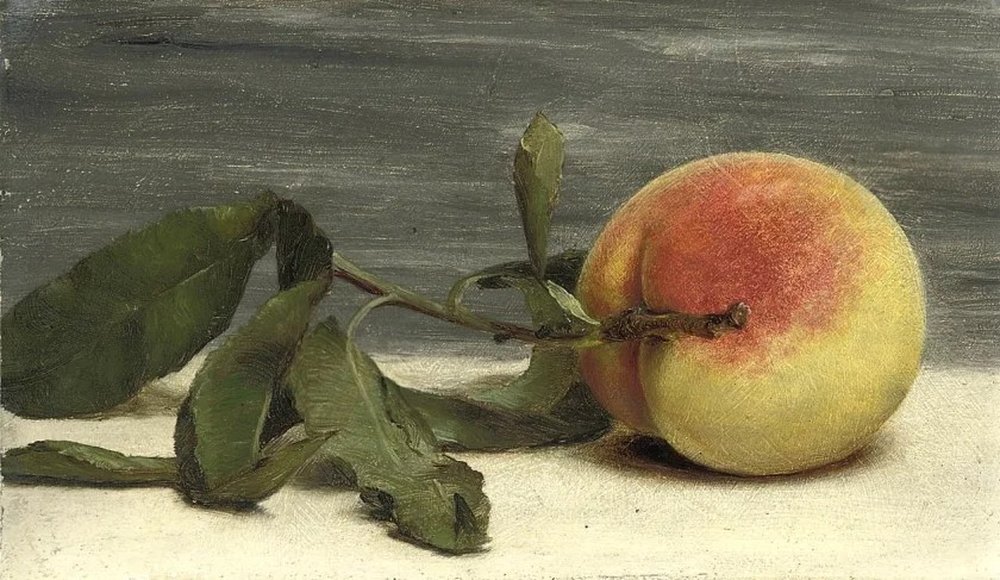 Estetiğin ressamı: John William Godward Seftali ve Dal Naturmortu min