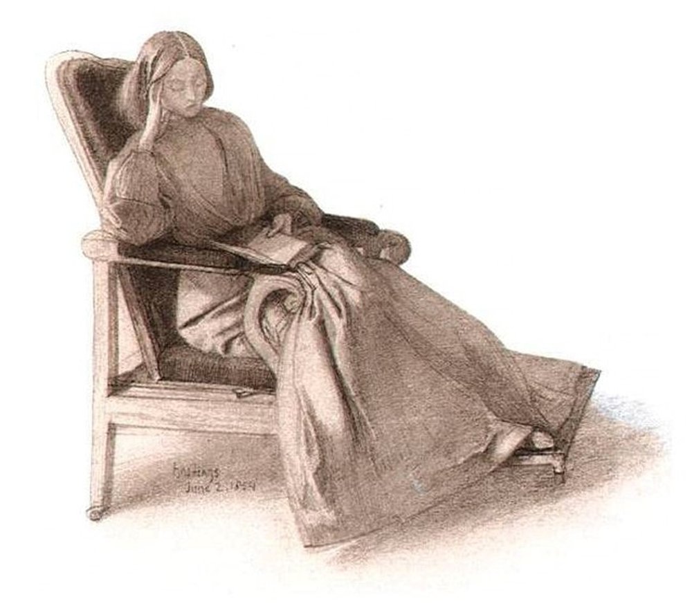 Dante Gabriel Rossetti Elizabeth Siddal 1854 . min