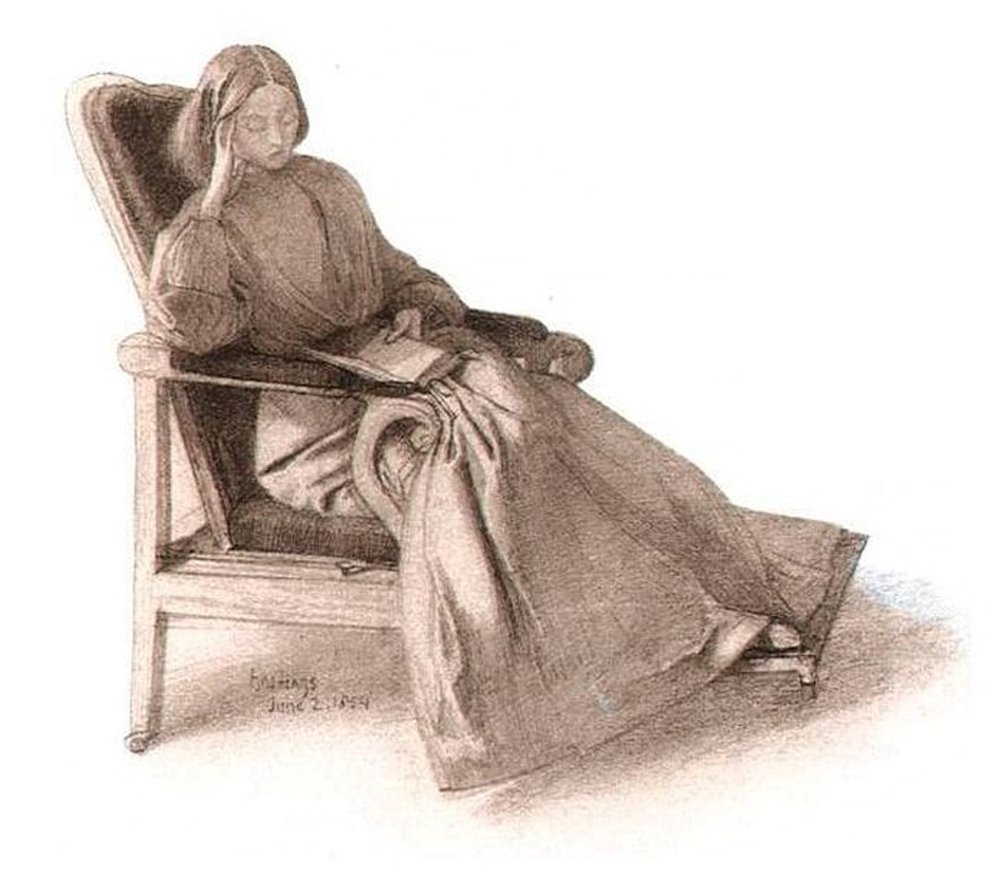 Modellikten Ressamlığa, Elizabeth Siddal’ın Trajik Öyküsü Dante Gabriel Rossetti Elizabeth Siddal 1854 . min