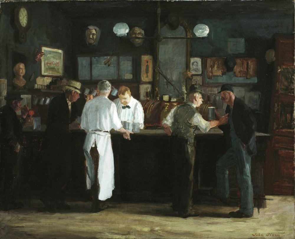 Kent Yaşamının Gerçekçi Ressamları: Ashcan Okulu ve Sekizli John Sloan McSorleyin Bari 1912 Detroit Sanat Enstitusu tuval uzeri yagli boya 66 x 813 cm min