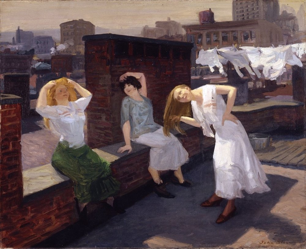 Pazar Saclarini Kurutan Kadinlar 1912 Addison Amerikan Sanat Galerisi min